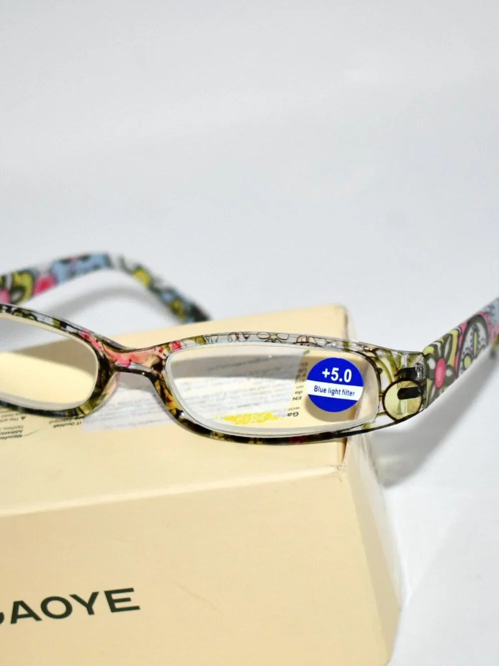 GAOYE 5 Pack Reading Glasses +5.00 Blue Light Filter Floral Readers Women New C